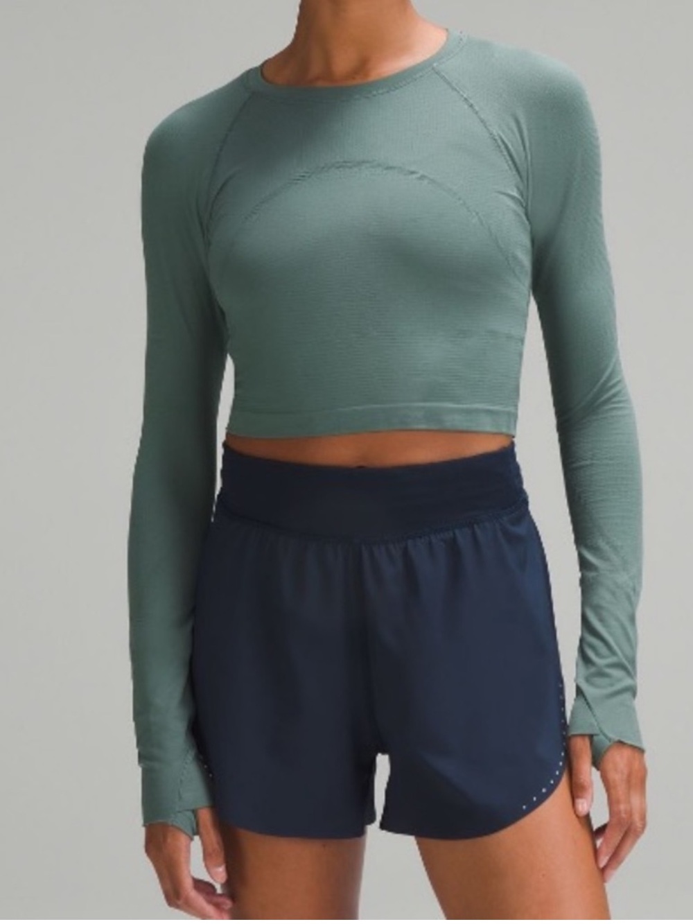 Lululemon Swiftly Tech Cropped Long Sleeve in Medium Forest Size 8